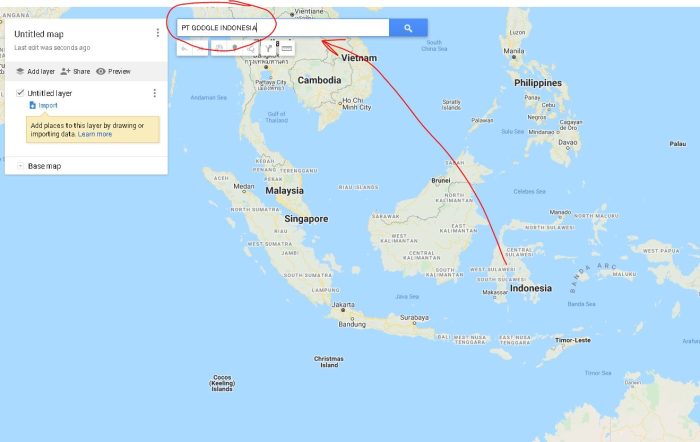 cari badan usaha di Google My Maps