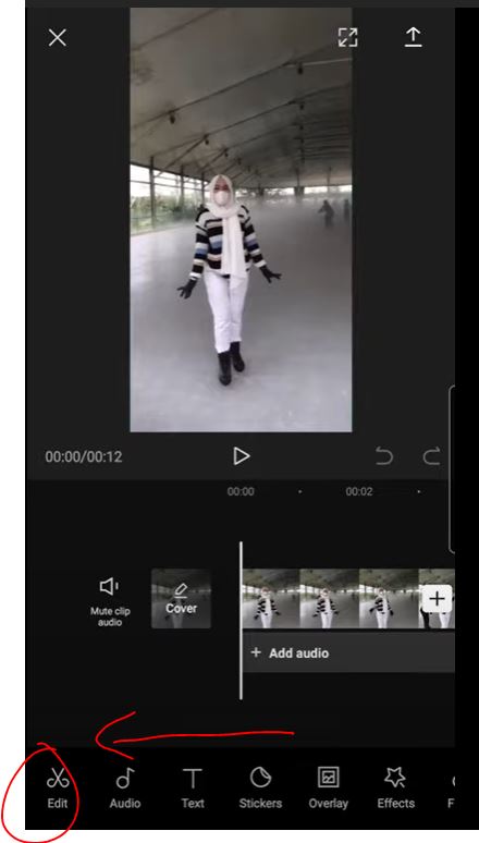 klik edit pada aplikasi Capcut