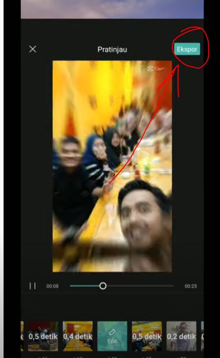 ekspor hasil video editing Capcut
