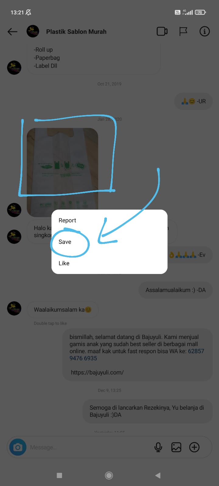 Cara Simpan Foto dari DM Instagram - Tongbos