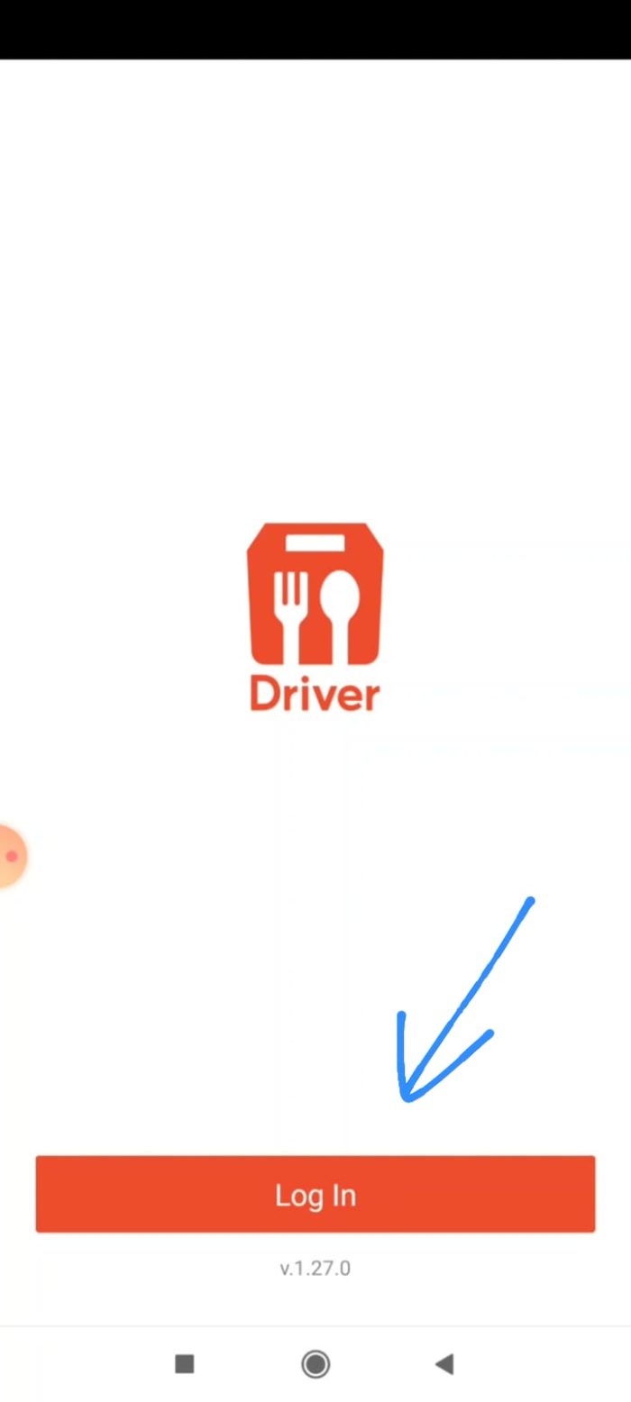 Login aplikasi Shopeefood Driver