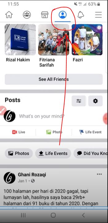 menu profil di facebook