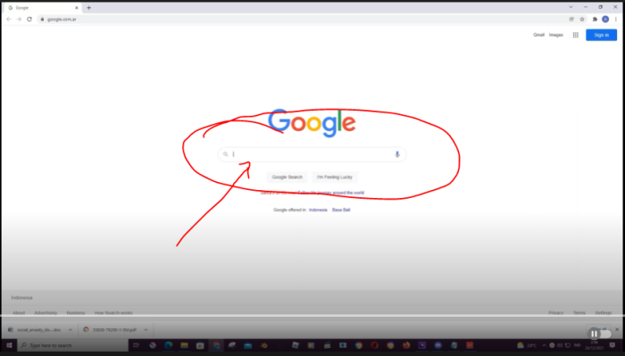 Kolom pencarian Google