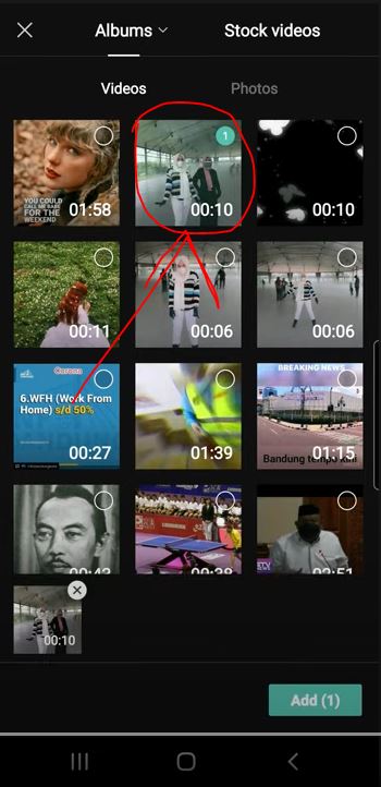pilih video yang ingin edit