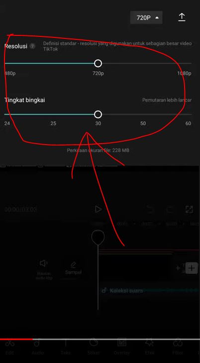 atur resolusi dan tingkat bingkai