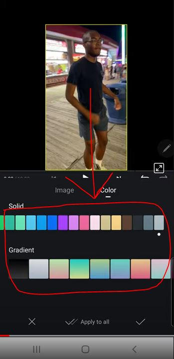 pilih warna atau gradient yang kamu inginkan