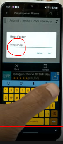 Buat folder WhatsApp