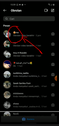 Klik pada grup Instagram