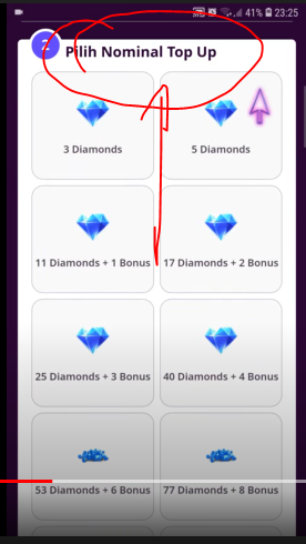 Pilih nominal Diamond