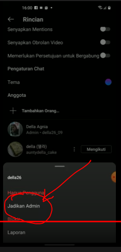 klik jadikan admin