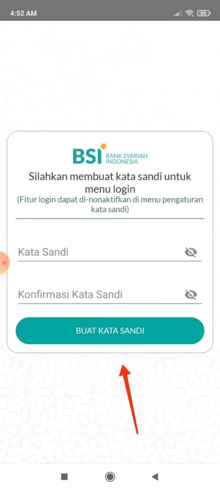 Atur ulang password baru BSI Mobile Banking