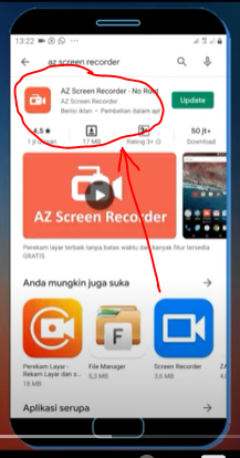 Install aplikasi AZ Screen Recorder