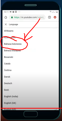 Pilih bahasa Indonesia