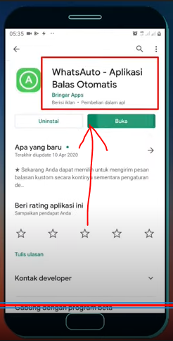 Install aplikasi WhatsAuto