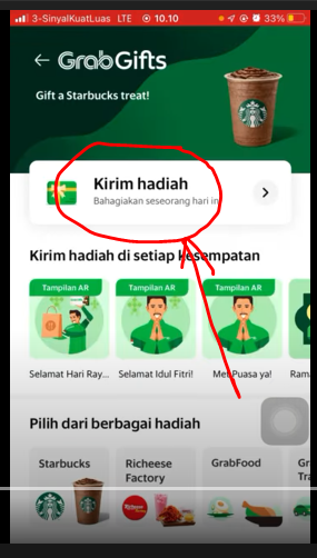 Klik kirim hadiah