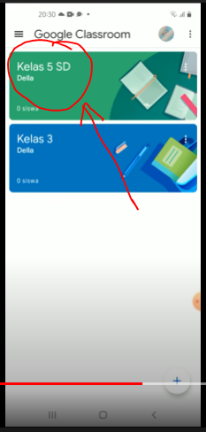 Klik pada kelas
