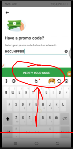 Klik verify code