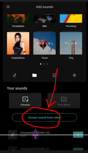 Klik extract sound from video