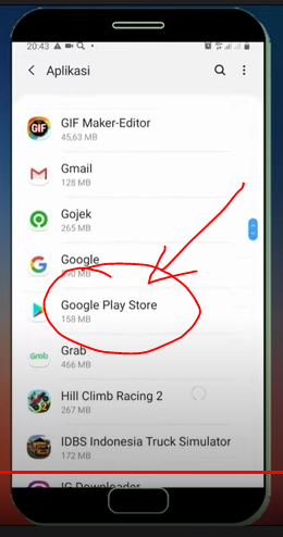 Cari dan klik Google Play Store