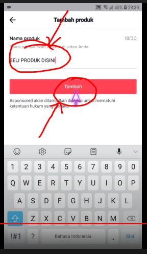 Ubah nama produk lalu klik tambah