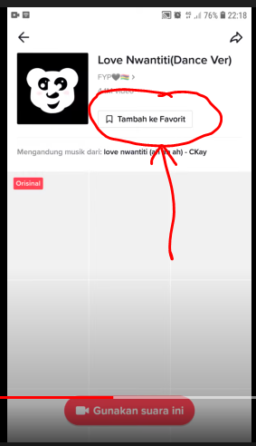 Klik tambahkan ke favorit