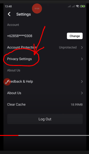 Klik privacy settings