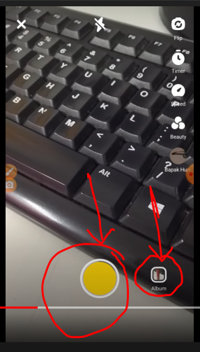 Klik tombol kuning atau ikon galeri