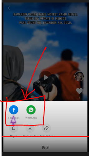 Klik facebook atau whatsapp