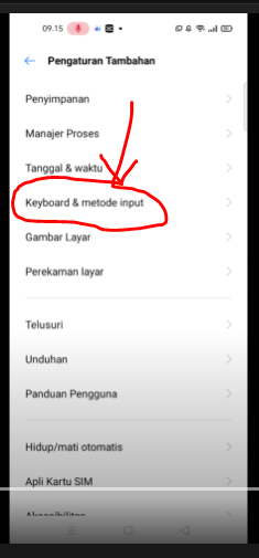 Klik keyboard dan metode input