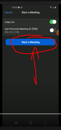 Klik start meeting
