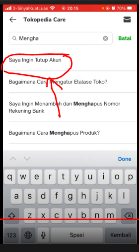 Klik saya ingin tutup akun