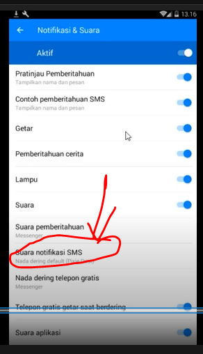 Klik suara notifikasi SMS