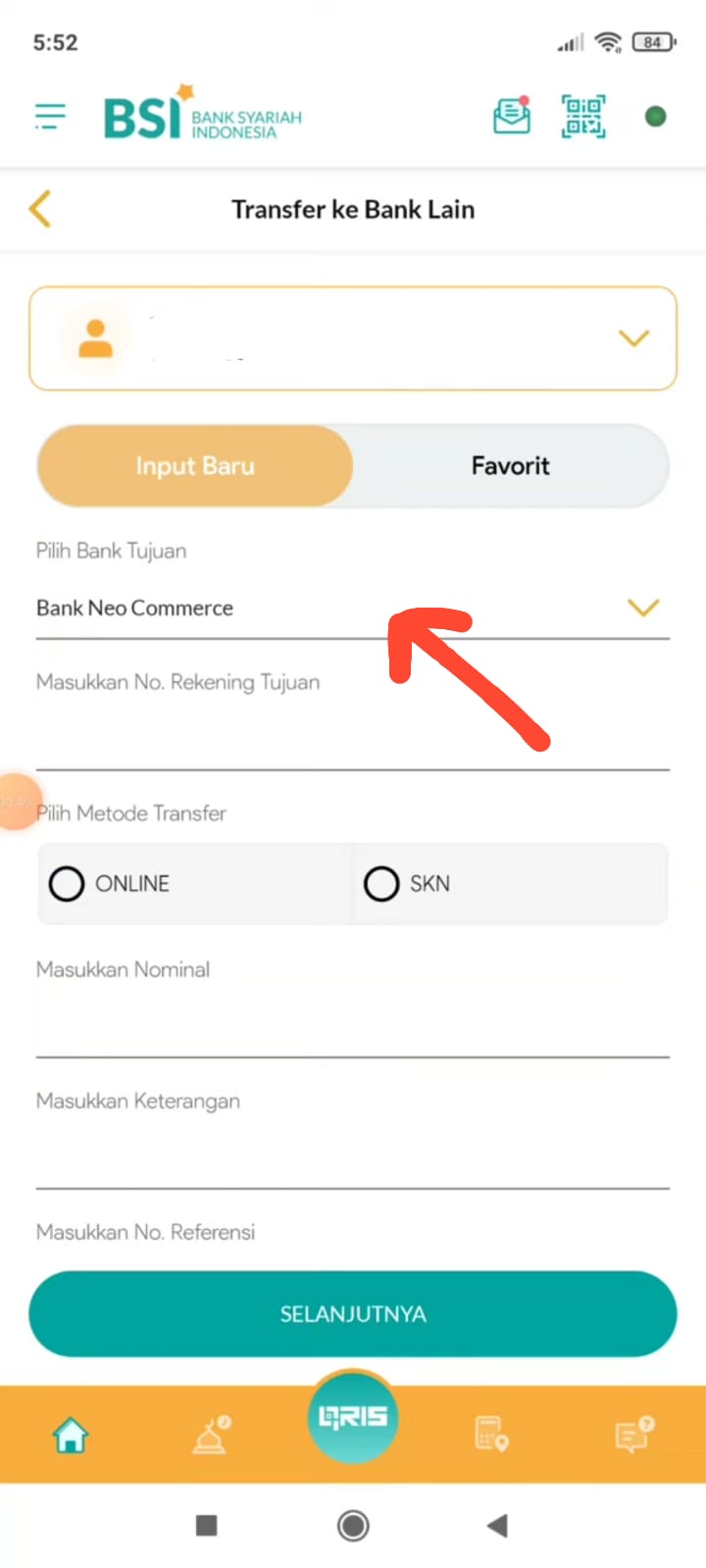 Cara Transfer Dari BSI Ke Bank Neo Commerce Via BSI Mobile Banking ...