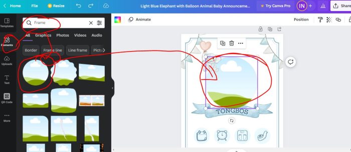 Masukkan frame terlebih dahulu