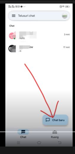 Klik chat baru
