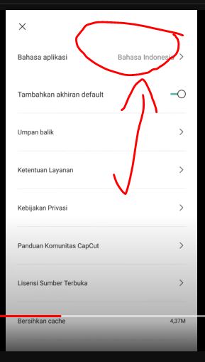 Klik menu Bahasa aplikasi