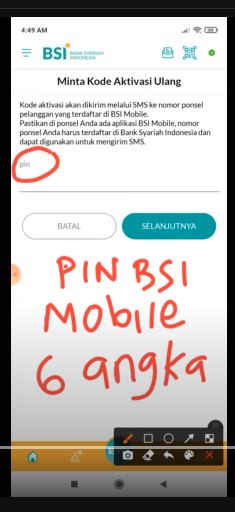 Masukkan PIN BSI Mobile