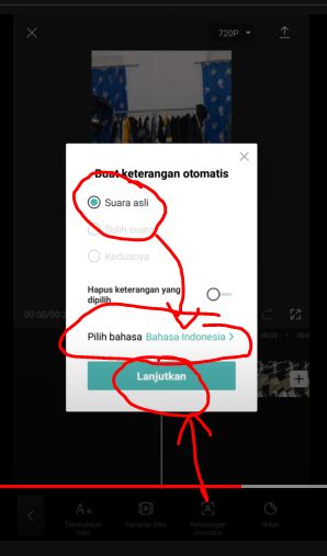 Pilih suara dan bahasa lalu klik lanjutkan